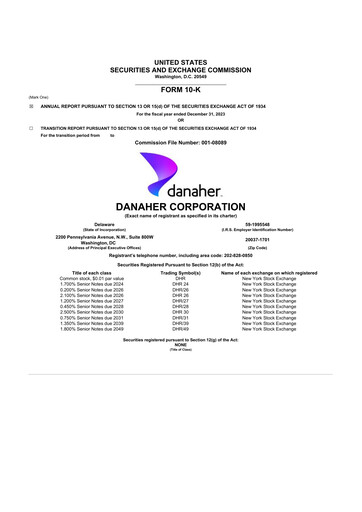 Thumbnail Danaher 10-K Annual Report 2023
