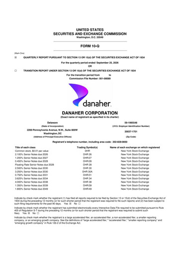 Thumbnail Danaher 10-Q Quarterly Report FY2026 Q3