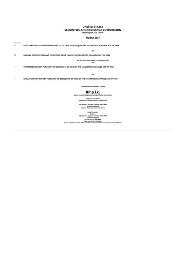 Miniature BP 20-F Rapport annuel 2023