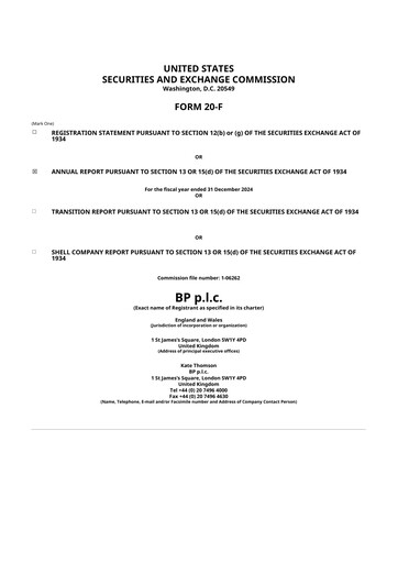 Miniature BP 20-F Rapport annuel 2024