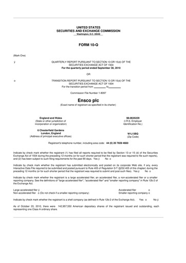 Thumbnail Valaris 10-Q Quarterly Report FY2010 