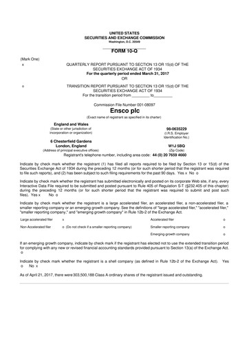 Thumbnail Valaris 10-Q Quarterly Report FY2017 