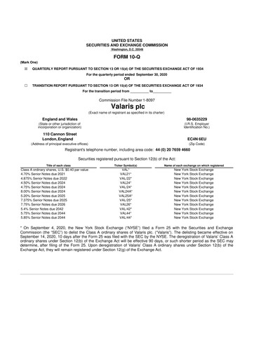 Thumbnail Valaris 10-Q Quarterly Report FY2020 