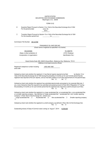 Thumbnail PHX Minerals 10-Q Quarterly Report FY2014 