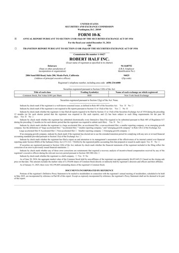 Thumbnail Robert Half 10-K Annual Report 2024