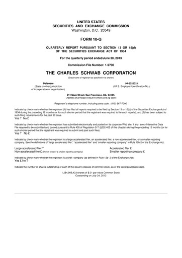 Thumbnail Charles Schwab 10-Q Quarterly Report FY2013 