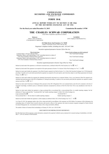 Thumbnail Charles Schwab 10-K Annual Report 2015