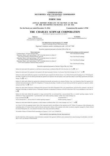 Thumbnail Charles Schwab 10-K Annual Report 2016