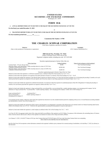 Thumbnail Charles Schwab 10-K Annual Report 2021