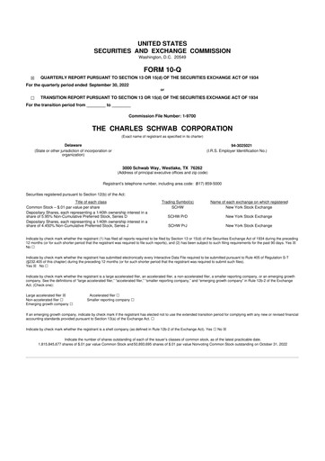 Thumbnail Charles Schwab 10-Q Quarterly Report FY2022 