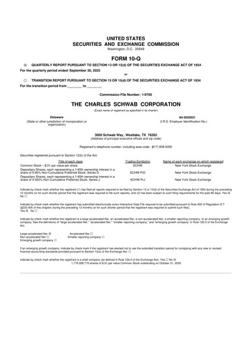 Thumbnail Charles Schwab 10-Q Quarterly Report FY2025 