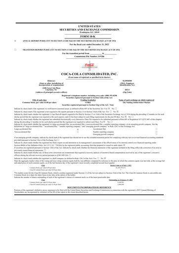 Thumbnail Coca-Cola Consolidated 10-K Annual Report 2022