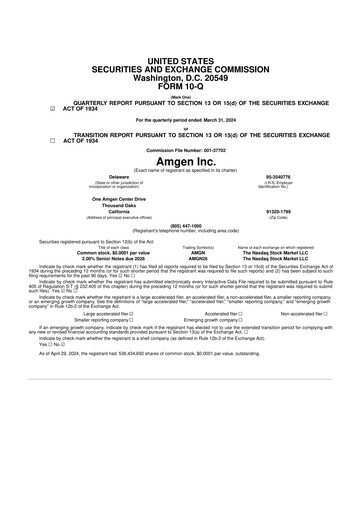 Miniature Amgen 10-Q Rapport trimestriel 2024 