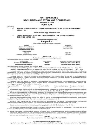 Thumbnail Amgen 10-K Annual Report 2025