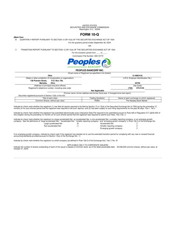 Thumbnail Peoples Bancorp 10-Q Quarterly Report FY2024 