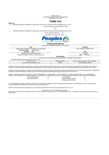 Thumbnail Peoples Bancorp 10-Q Quarterly Report FY2025 