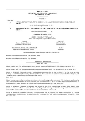 Thumbnail Abeona Therapeutics
 10-K Annual Report 2012