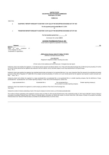 Thumbnail Abeona Therapeutics
 10-Q Quarterly Report FY2014 