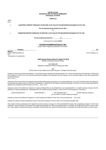 Thumbnail Abeona Therapeutics
 10-Q Quarterly Report FY2014 