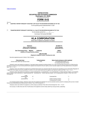 Thumbnail KLA 10-Q Quarterly Report FY2022 