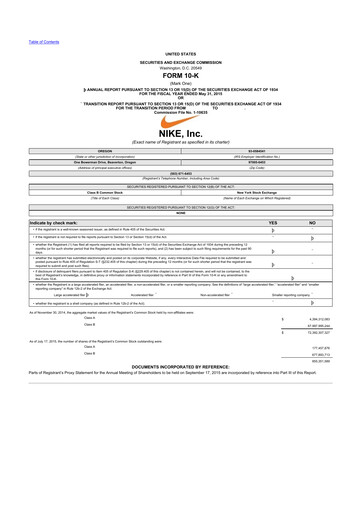 Thumbnail Nike 10-K Annual Report 2015