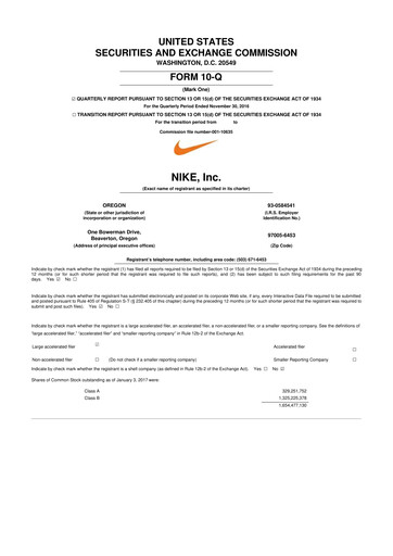 Thumbnail Nike 10-Q Quarterly Report FY2017 