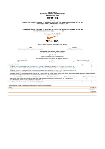 Thumbnail Nike 10-Q Quarterly Report FY2020 