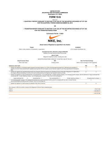 Thumbnail Nike 10-Q Quarterly Report FY2020 