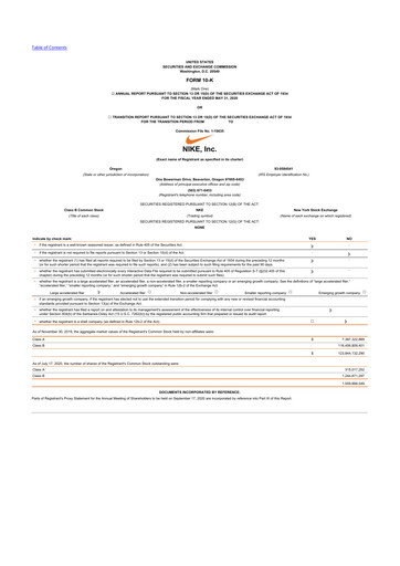 Thumbnail Nike 10-K Annual Report 2020