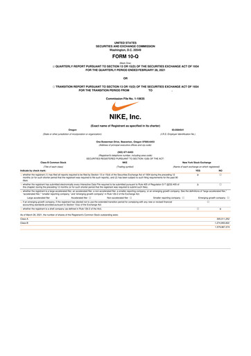 Thumbnail Nike 10-Q Quarterly Report FY2021 