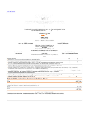 Thumbnail Nike 10-K Annual Report 2021