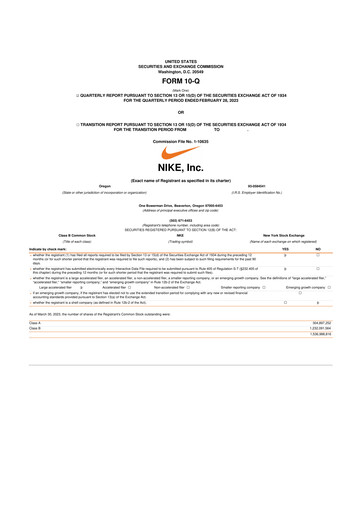Thumbnail Nike 10-Q Quarterly Report FY2023 
