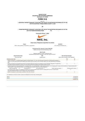 Thumbnail Nike 10-Q Quarterly Report FY2025 