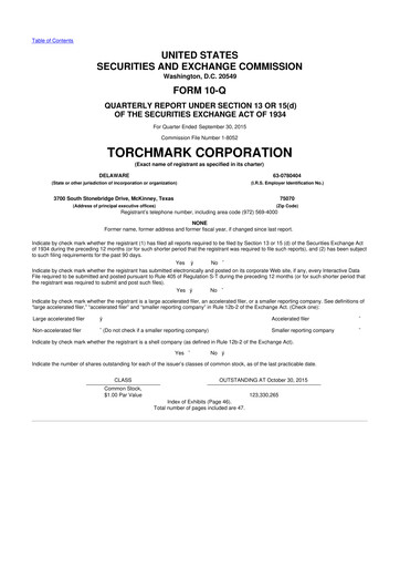 Thumbnail Globe Life
 10-Q Quarterly Report FY2015 