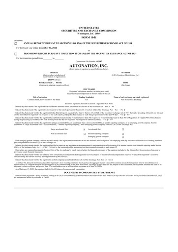 Thumbnail AutoNation 10-K Annual Report 2022