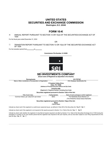 Thumbnail SEI Investments 10-K Annual Report 2024