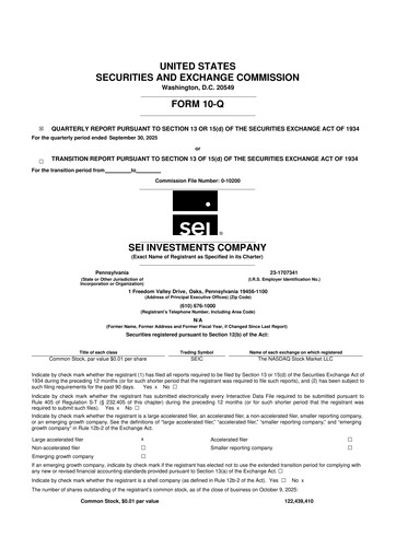 Thumbnail SEI Investments 10-Q Quarterly Report FY2025 