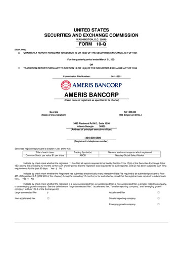 Thumbnail Ameris Bancorp
 10-Q Quarterly Report FY2021 