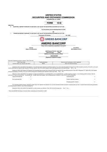 Thumbnail Ameris Bancorp
 10-Q Quarterly Report FY2024 