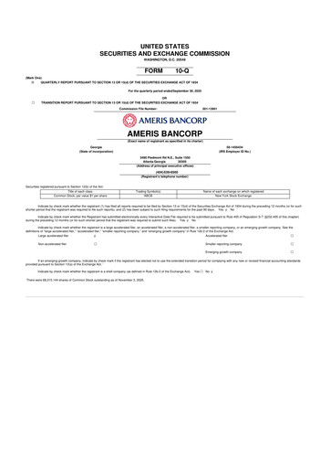 Thumbnail Ameris Bancorp
 10-Q Quarterly Report FY2025 