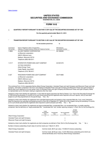 Thumbnail Alliant Energy 10-Q Quarterly Report FY2013 