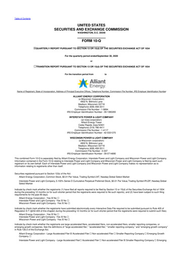 Thumbnail Alliant Energy 10-Q Quarterly Report FY2020 