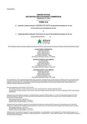 Thumbnail Alliant Energy 10-Q Quarterly Report FY2021 