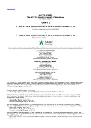 Thumbnail Alliant Energy 10-Q Quarterly Report FY2022 