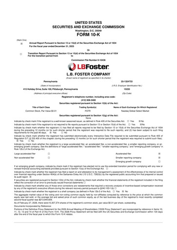 Thumbnail L.B. Foster 10-K Annual Report 2025