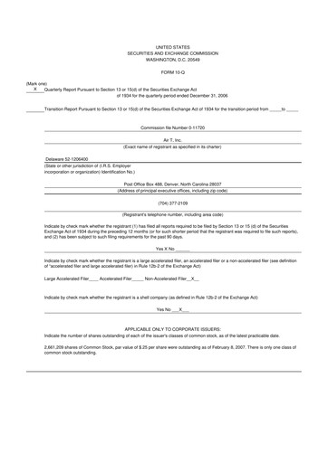 Thumbnail Air T, Inc. 10-Q Quarterly Report FY 