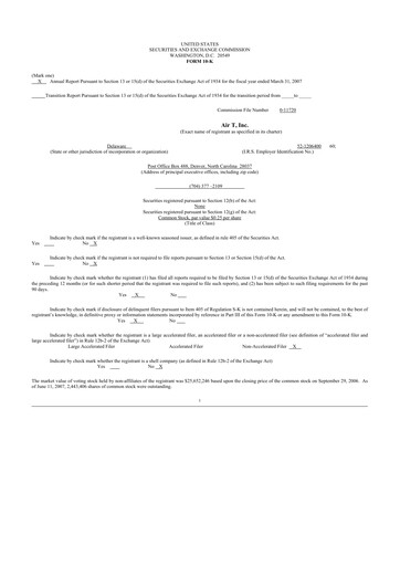 Thumbnail Air T, Inc. 10-K Annual Report 