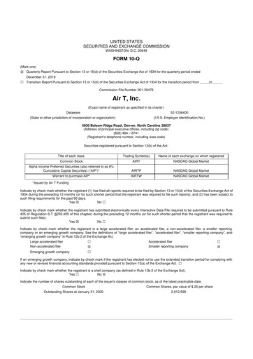 Thumbnail Air T, Inc. 10-Q Quarterly Report FY2020 