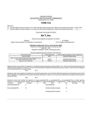 Thumbnail Air T, Inc. 10-Q Quarterly Report FY2022 