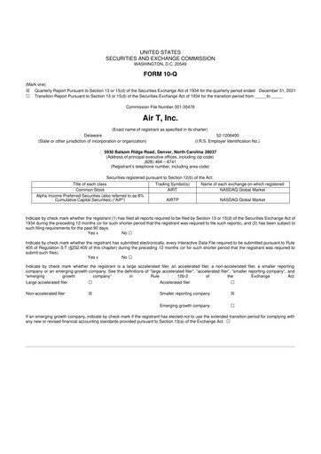 Thumbnail Air T, Inc. 10-Q Quarterly Report FY2022 